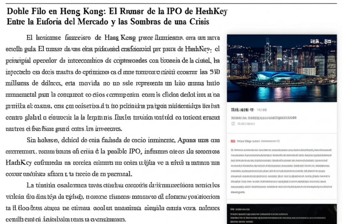 Doble Filo en Hong Kong: El Rumor de la IPO de HashKey Entre la Euforia del Mercado y las Sombras de una Crisis